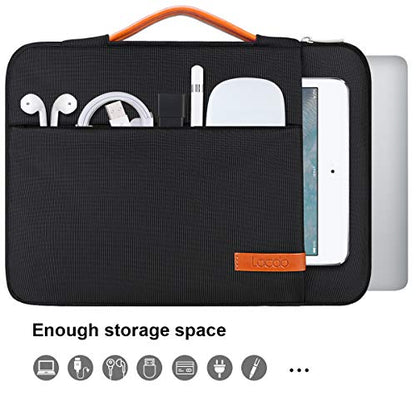 Lacdo 360° Protective 14 Inch Laptop Sleeve Case for HP Lenovo Dell ASUS Acer Chromebook 14 / HP Stream 14 / Dell Inspiron 14 / Lenovo IdeaPad 14 / Acer Spin 3 / ASUS ZenBook 14 Computer Bag, Black - color: Black, size: 14 Inch