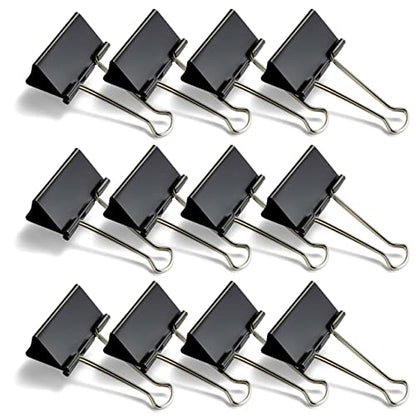 Officemate Large Binder Clips, 2 inch Wide, 1 inch Capacity, Box of 12 (99100) - color: Black, size: Large