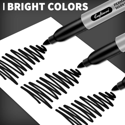 Black Permanent Markers Bulk Fine Point, Fine Tip Markers Set, Quick Drying and Fade Resistant, Works on Wood, Plastic, Paper, Metal for Classroom, Office, Home, 100 Count - size: 1 Count (Pack of 100)