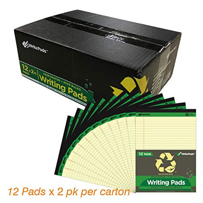 KAISA Legal Pad Writing Pads, 5"x8" Legal Ruled, 8.5"x11.75" Wide Ruled, 56GSM Paper Notepads, 12pads (Canary 24pad, 8.5x11.75inch) - color: Canary 24pad, size: 8.5x11.75inch