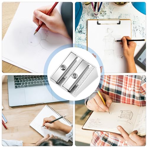8 Pack, 2 Holes Handheld Metal Pencil Sharpener | Alloy Manual, Durable and Drop-resistant Pencil Sharpener, Pencils of different sizes, Schools, Offices, Homes, Art Projects - color: 8 Pack