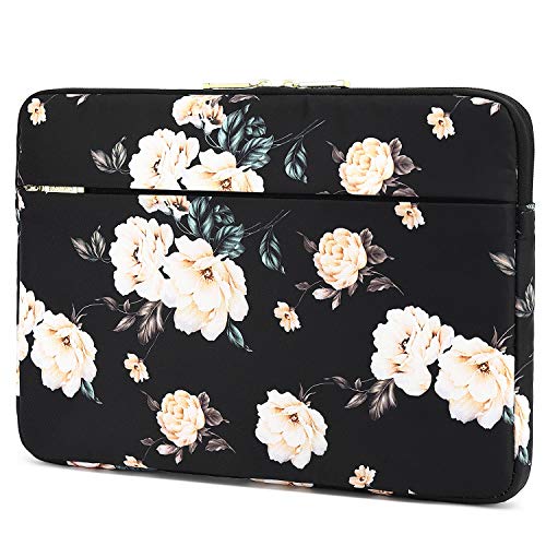 KAYOND 15 inch Laptop Sleeve, Compatible with MacBook pro 15.4 ，MacBook Air 15.4 MacBook pro 16 and 15.6 inch Notebook Computer, Water Repellent Laptop Bag,Shockproof case(15-15.6 inch, Black Peony) - color: Black Peony, size: 15-15.6 inch