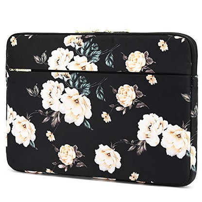 KAYOND 15 inch Laptop Sleeve, Compatible with MacBook pro 15.4 ，MacBook Air 15.4 MacBook pro 16 and 15.6 inch Notebook Computer, Water Repellent Laptop Bag,Shockproof case(15-15.6 inch, Black Peony) - color: Black Peony, size: 15-15.6 inch