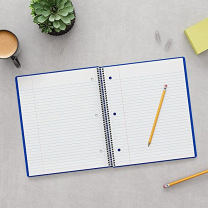 STAPLES Premium 3‑Subject Notebook, 8.5” x 11”, College Ruled, 150 Sheets, Blue - size: 3 Pack