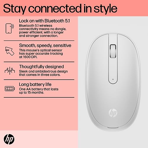 HP 240 BT Mouse Lunar White - color: Empire Red, style: BT Mouse
