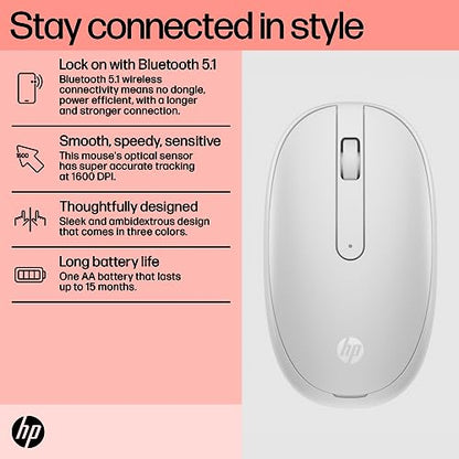HP 240 BT Mouse Lunar White - color: Empire Red, style: BT Mouse