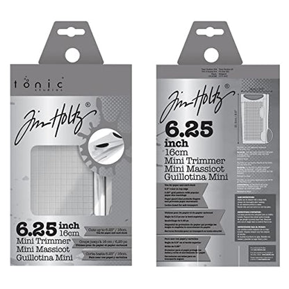 Tim Holtz Mini Paper Cutter - Small Portable Guillotine Paper Trimmer for Crafts, Photo Paper, and Card Making - 6.25 Inch Cutting Length with Ruler and Grid Lines - size: Mini 6.25"