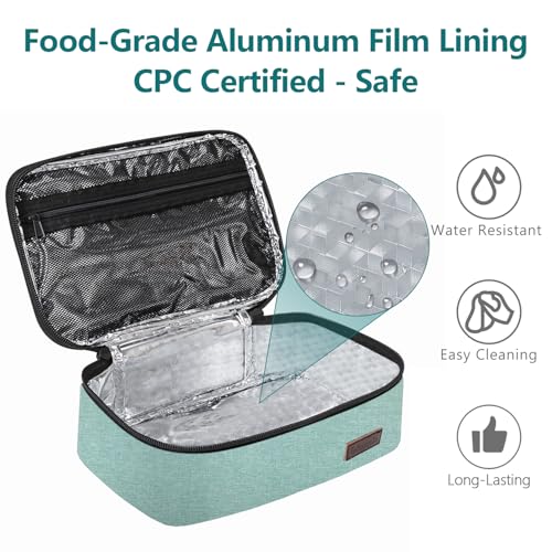 Gloppie Little Lunch Bag Small Insulated Lunch Box for Women Kids Lunchbox Mini Lunchbag Portable Cooler Bags Petty Lunch Pail Reusable Snack Container, Green - color: Green
