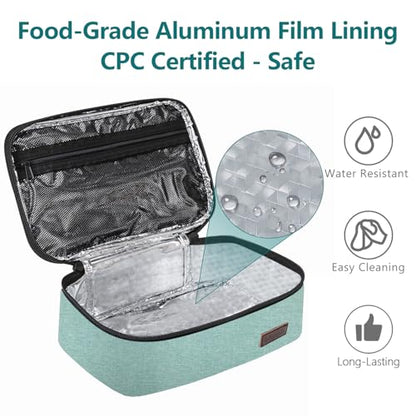 Gloppie Little Lunch Bag Small Insulated Lunch Box for Women Kids Lunchbox Mini Lunchbag Portable Cooler Bags Petty Lunch Pail Reusable Snack Container, Green - color: Green