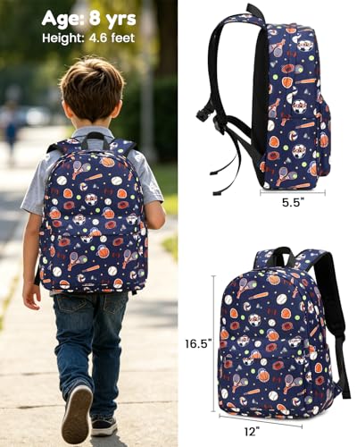 CAMTOP Backpack for Kids, Boys Girls Preschool Backpacks with Lunch Box Toddler Kindergarten School Bookbag Set (Blue Classic Balls) - color: Blue Classic Balls