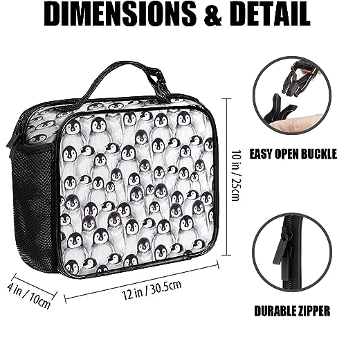 Penguin Lunch Bag Reusable Insulated Lunch Box Keep Food Cooler Thermal Lunch Tote for Women Men - color: Penguin