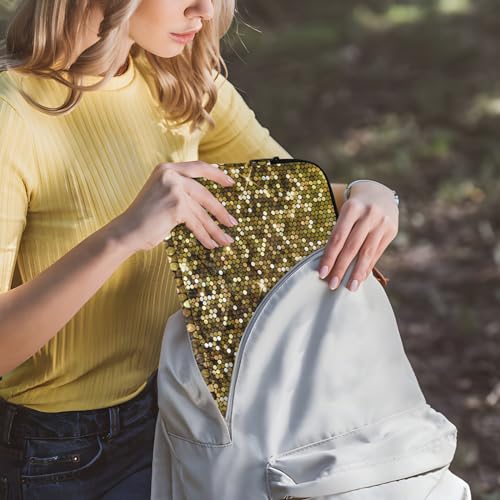Laptop Sleeve Gold Glitter Computer Carrying Case Notebook Briefcase Tablet Puffy Cover Durable Waterproof PC Bag for 13.3-14" Pro Air Max - color: Multi-006