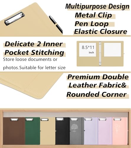 1 Inch 3 Ring Leather Binder Organizer, BVSSX Three Ring Binders with Clipboard, Plastic Folder, 5-Tabs Pocket Dividers with Sticker Labels, Pen Loop, Elastic Strap (Beige,Letter Size) - color: Beige, size: 1in（Letter Size）