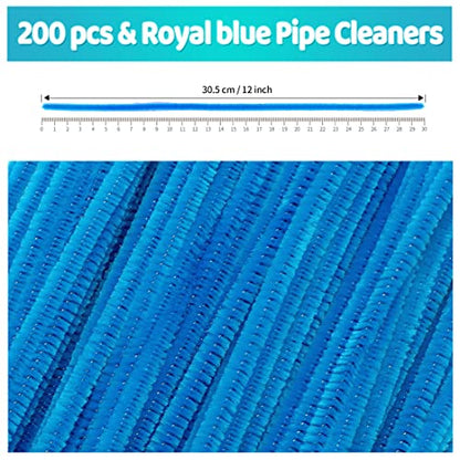 Iooleem 200pcs Dark Blue Pipe Cleaners, Chenille Stems, Pipe Cleaners for Crafts, Pipe Cleaner Crafts, Art and Craft Supplies. - color: Dark Blue, size: Small Pack