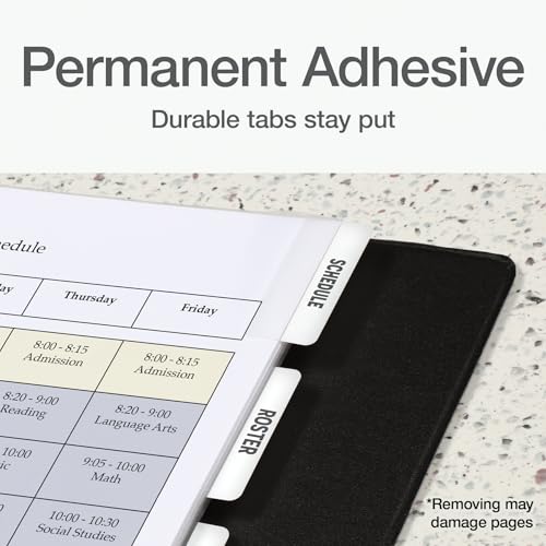 Redi-Tag Laser Printable Tabs, Permanent Index Tabs, Customizable Adhesive Labels, White, 2" x 0.875", 300 Per Pack (B39170) - size: 300 Count (Pack of 1)