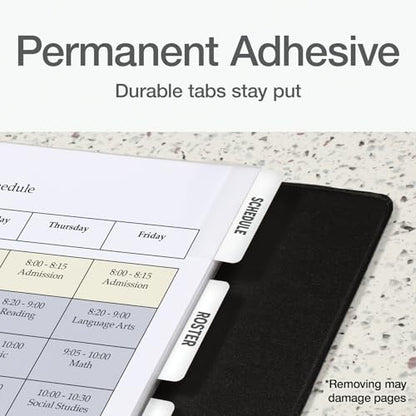Redi-Tag Laser Printable Tabs, Permanent Index Tabs, Customizable Adhesive Labels, White, 2" x 0.875", 300 Per Pack (B39170) - size: 300 Count (Pack of 1)