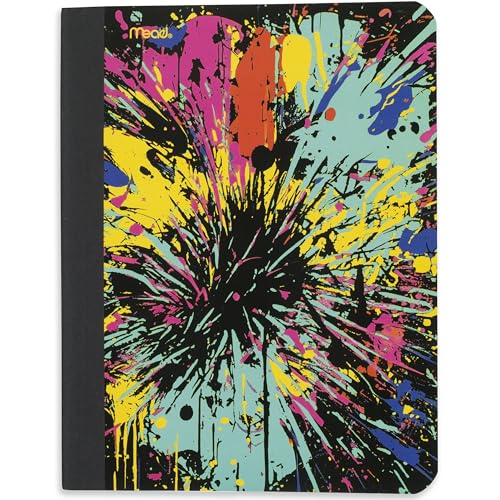 Mead Composition Notebook, College Ruled Paper, 7-1/2" x 9-3/4", 80 Sheets, Firework Burst (850127FA) - color: Fireworks, size: Pack of 1