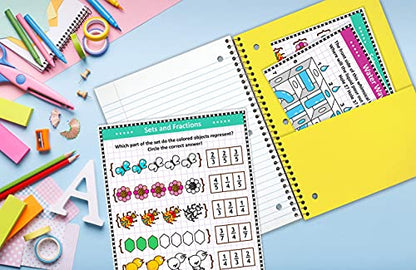 Better Office Products Spiral Notebooks 3-Subject, Wide Rule, 120 Sheet Notebook with Sturdy Pocket Dividers, 10.5 x 8 inches, 6 Assorted Primary Colors, 6 Pack