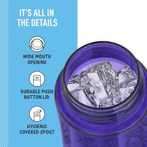 THERMOS FUNTAINER 16 Ounce Plastic Hydration Bottle with Spout, Purple - color: Purple