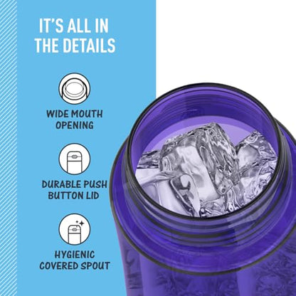 THERMOS FUNTAINER 16 Ounce Plastic Hydration Bottle with Spout, Purple - color: Purple