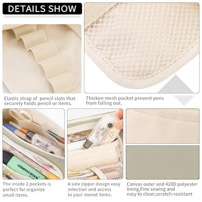 EASTHILL Big Capacity Pencil Case Pouch Pen Case Simple Stationery Bag School College Office Organizer for Teens Girls Adults Student - color: Light Green XW