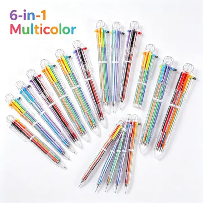 2026 New 20 Pcs Cute Pens Bulk for Kids, Students Birthday Gifts from Teacher 6-in-1 Multicolor Pen Retractable Prizes for Kids Classroom Office School Birthday Party Favors Gifts