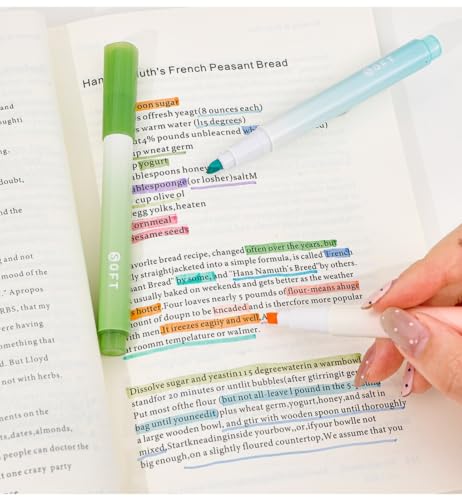 Gradient light Highlight pen, eye protection soft light highlighter pen, | Lightweight plastic pen body, eye protection design, soft color