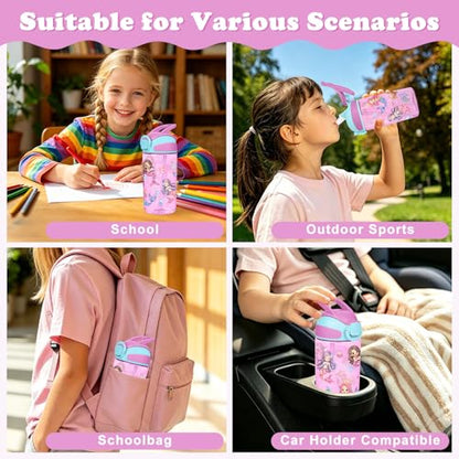 Kids Water Bottle with Straw BPA Free Kids Plastic Bottle for School Travel - color: Mermaid, size: 18.6 Ounces