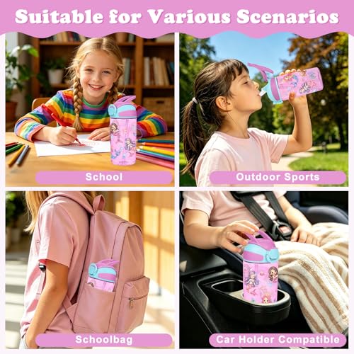 Kids Water Bottle with Straw BPA Free Kids Plastic Bottle for School Travel - color: Mermaid, size: 18.6 Ounces