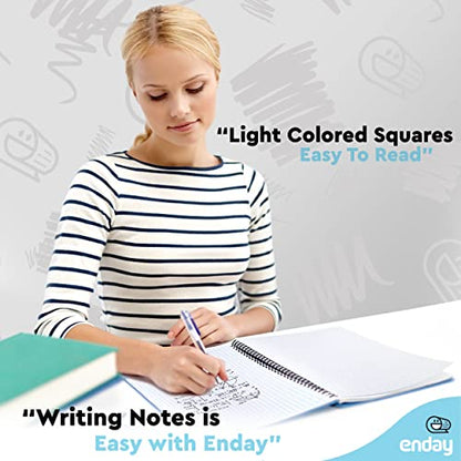 Emraw Quad Ruled Notebook Spiral with 70 Sheets White Paper - Set Includes: Blue, Black, Yellow, & Green Covers (48 Pack) - size: 48 Pack