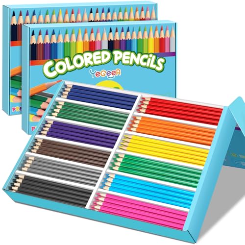 YEGEER 576 Count Colored Pencils Bulk, 12 Assorted Colors, Pre-sharpened Coloring Pencils Set for Kids and Adult, Teachers Essential Classroom Prizes, Back to School Supplies (Two boxes) - style: Two boxes