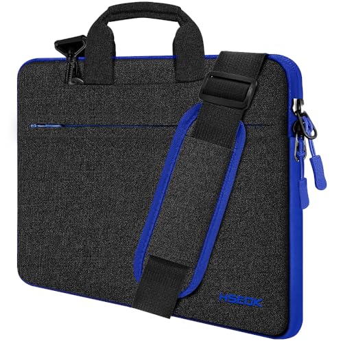 Hseok Laptop Shoulder Bag 13 13.3 14 Inch Case Compatible with MacBook Pro/Neo 14" M5/M4/M3/M2/M1,Mac Air/pro/Neo 13" and Most 13 13.3 14 Notebooks,Spill-Resistant Briefcase,Black & Blue - color: Black & Blue, size: 13-13.5 inch