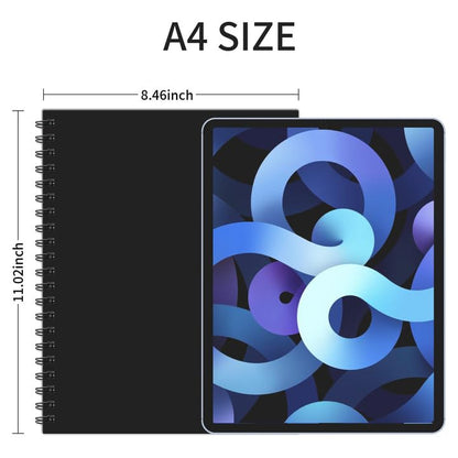 Blank Spiral Notebook, 8.5" x 11" Hardcover Sketch Book, 4 Pack Large Blank Journal for Drawing, A4 Black Unlined Journals for Women Men Office School Home - style: Unlined