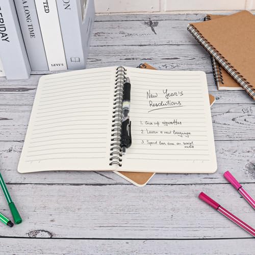 24 Pack Brown Spiral Notebook, A5 Spiral Notebooks, Versatile Medium Notebooks for Work, Study and Gifts, Office, School Supplies(60 Sheets -124 Pages)