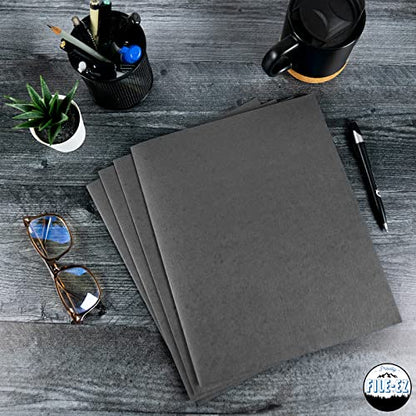 FILE-EZ Two-Pocket Folders, Dark Gray Color, 25-Pack, Textured Paper, Matte Finish, Letter Sheet Size (EZ-32531) - color: Dark Gray, size: 25 Folders