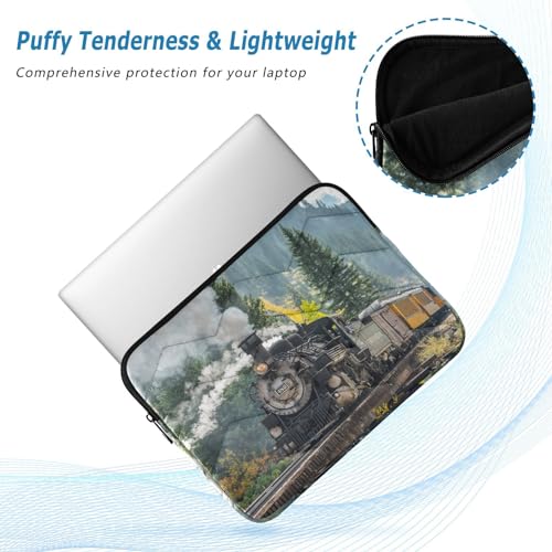 Laptop Sleeve Steam Train Mountain Computer Carrying Case Notebook Briefcase Tablet Puffy Cover Durable Waterproof PC Bag for 13.3-14" Pro Air Max - color: Multi-001