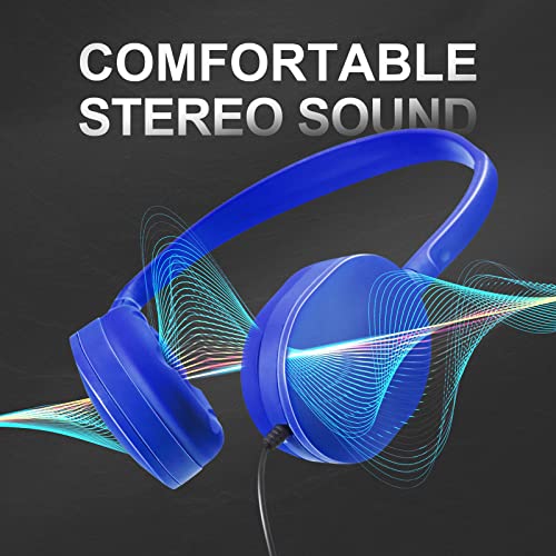 Flutesan 30 Pack Wired Headphones, Adjustable On Ear Headphones with Stereo, Earbuds for Schools, Laptop, Travel, Plane, Tablet(Mixed Colors) - color: Mixed Colors