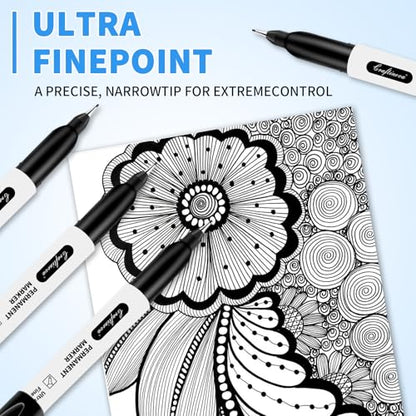 Black Ultra Fine Point Permanent Markers, Extra Fine Tip, Quick Drying and Waterproof, Fade Resistant Perfect on Paper, Glass, Metal, Plastic, Wood, Office & School Use, 100 Pack - size: 1 Count (Pack of 100)