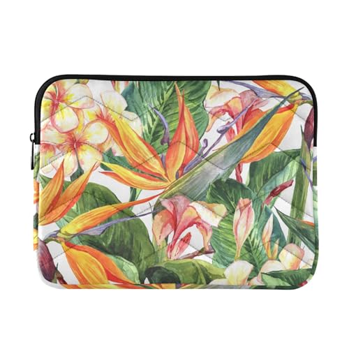 Spring Laptop Sleeve Bird of Paradise Computer Carrying Case Notebook Briefcase Tablet Puffy Cover Durable Waterproof PC Bag for 13.3-14" Pro Air Max - color: Multi-007