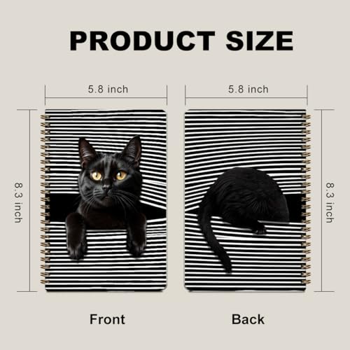 2 Pcs Cat Gifts for Women A5 Spiral Notebook, Funny Cats Journal Notebook | 160 Pages Cats Lovers Mom Lady Gifts Hardcover Journals for Writing Office, College Ruled Notebooks, Spiral Notepad - color: Multicolour 0031