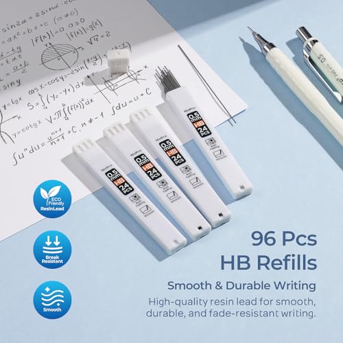Nicpro Cute Mechanical Pencil Set, 4PCS 0.5mm Pastel Drafting Pencils with 4 Tube HB Lead Refills, 4B Erasers, Rotary Retractable Eraser and Eraser Refill for Writing Sketching Back to School Supplies - style: 0.5mm
