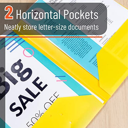 Mr. Pen- Plastic Folders with Pockets, 5 pcs | Aesthetic File Folder with Business Card Slot, 2-Pocket Folder, Back to School, Office, Filing Supplies - color: Bright Colors, size: 5 Pack