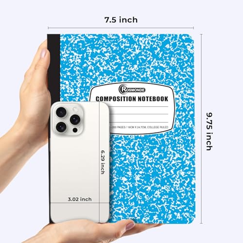 Rosmonde 5000 Pack (Pallet) Composition Notebooks Bulk, College Ruled, Jumbo Pallet of Composition Notebooks, 200 Pages (100 Sheets), 9-3/4 x 7-1/2, Bulk for School Districts, 4-7 Days Transit - size: 5000 Pack | District Pallet, style: Color Marble