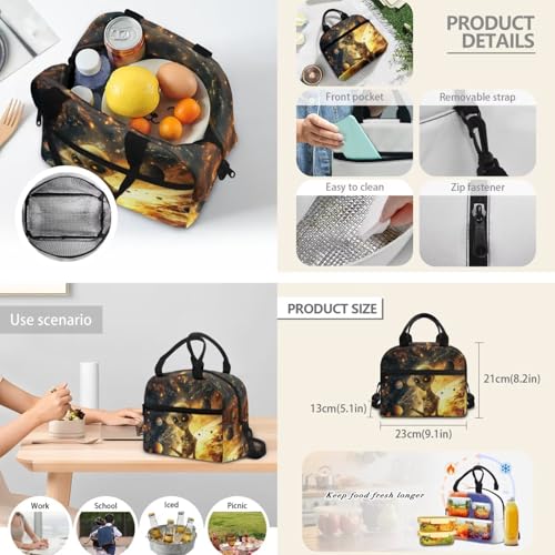 Cool Alien Backpack with Lunchbox for Boys Girls Kids Backpack with Lunch Box Water Bottle Carrier with Strap and Soft Pencil Case 4PCS Set Bookbag with Front Pocket for Teens Back to School - color: Cool Alien