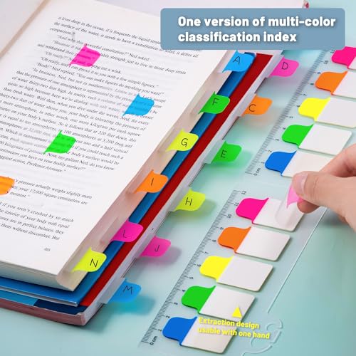 Golcellia Sticky Tabs - 600 Sheets Notebook Tabs - Sticky Flags, Index & Page Tabs - Durable Divider & Binder Tabs for Books & Bibles（6 Pcs, 5 - Color） - color: Classic-03