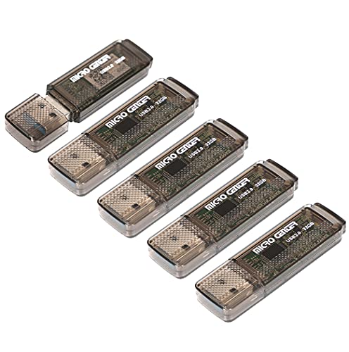 INLAND Micro Center SuperSpeed 5 Pack 32GB USB 3.0 Flash Drive Gum Size Memory Stick Thumb Drive Data Storage Jump Drive (32G 5-Pack) - color: Grey - 32GB x 5
