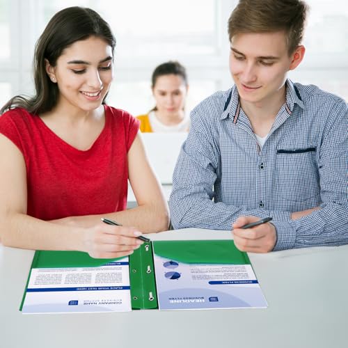 24-Pack Plastic Folders with Pockets and Prongs,2-Pocket Folders with 3 Fasteners, Holds 8-1/2" x 11" Paper for School/Office/Home, Green - color: Green, size: 24-Pack