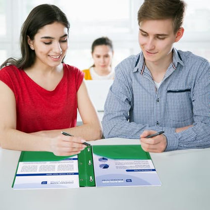 6-Pack Green Plastic Folders with Pockets and Prongs,2-Pocket Folders with 3 Fasteners, Holds US Letter Size Paper for School/Office/Home - color: Green, size: 6-Pack