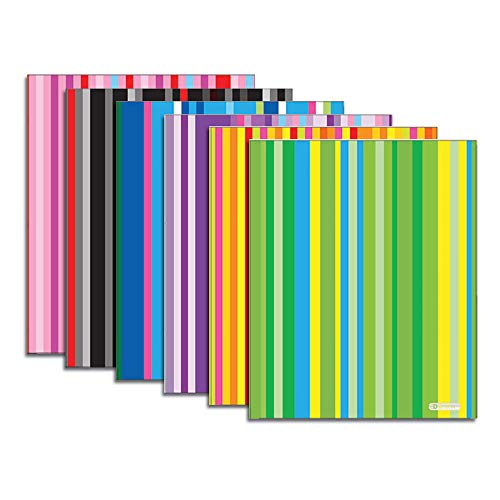 BAZIC Products Striped Poly 2-Pocket Folder, 48-Case | two interior pockets, Holds letter-size 8.5 x 11 in sheets for school and office - size: 48-Pack