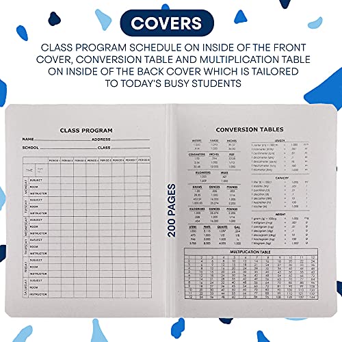 Emraw Black & White Marble Style Cover Composition Book with 100 Sheets of Wide Ruled White Paper (8 Pack) - color: Black Marble, size: 8 Pack